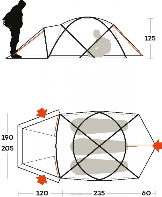 unissexFerrino tenda 3 coberta de neve NB8Z444